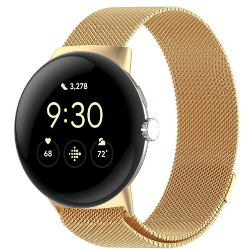 Edelstahl f�r Google Pixel Watch 4 / 3 / 2 41mm Magnet Band Gold