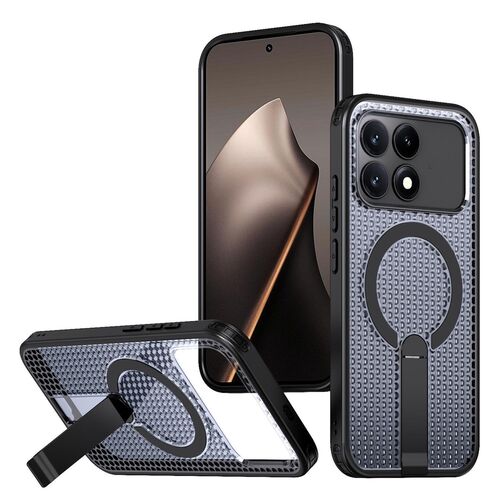 MagSafe f�r Xiaomi Poco F8 Pro Honeycomb Design K�hlend Cover Schwarz