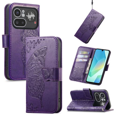 Klapph�lle f�r Nothing Phone 4a Pro Flipcase Design Wallet Lila