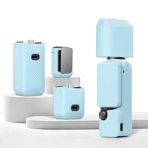 6-in-1 Silikon Schutzcover f�r DJI Osmo Pocket 3 Blau Sto�fest Zubeh�r