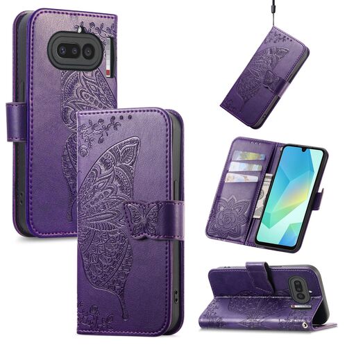 Klapph�lle f�r Nothing Phone 4a Flipcase Design Wallet Lila