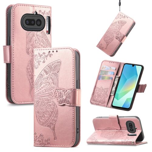 Klapph�lle f�r Nothing Phone 4a Flipcase Design Wallet Rosa