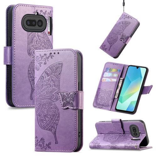 Klapph�lle f�r Nothing Phone 4a Flipcase Design Wallet Hell-Lila