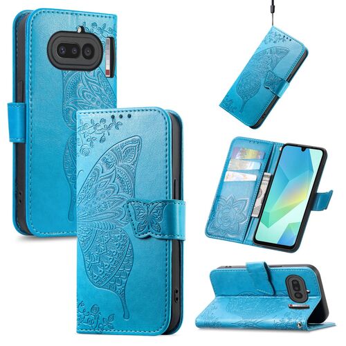 Klapph�lle f�r Nothing Phone 4a Flipcase Design Wallet Blau