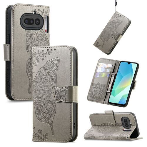Klapph�lle f�r Nothing Phone 4a Flipcase Design Wallet Grau