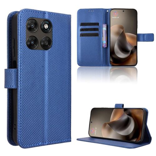 Klapph�lle f�r Motorola Moto G67 / G77 Diamant Design Wallet Blau