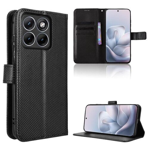 Klapph�lle f�r Motorola Edge 70 Fusion Diamant Design Wallet Schwarz