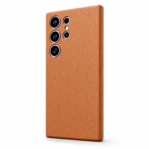 Backcover f�r Samsung Galaxy S26 Ultra 5G Gepr�gt Gittermuster Braun