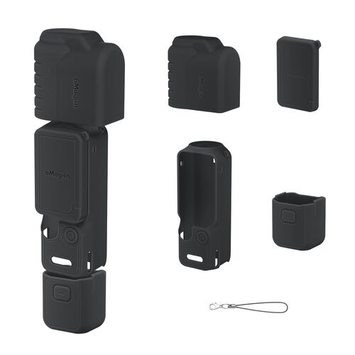 Silikon Schutzh�lle Shockproof f�r DJI Osmo Pocket 4 Zubeh�r Schwarz