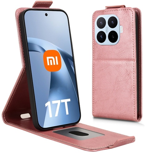 Flipcase Kunstleder F�r Xiaomi 17T Klapph�lle mit Kartenfach Pink