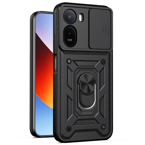 F�r Samsung Galaxy S26 Ultra Sliding Kamera TPU PC Ring H�lle Schwarz