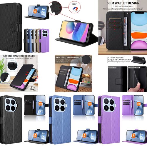 Handyh�lle Wallet Klapp f�r Xiaomi 17T Pro Diamant Design Kunstleder Flipcase