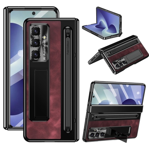 Klapph�lle + H9 Display Glas Samsung Galaxy Z Fold8 Ultra 5G Rot