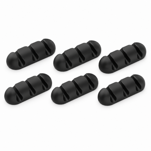 6x Universal Kabel Halterung 3-Holes Cable Clip Silikon Lade Zubeh�r 