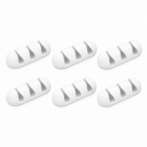 6x Universal Kabel Halterung 3-Holes Cable Clip Silikon Lade Zubeh�r 
