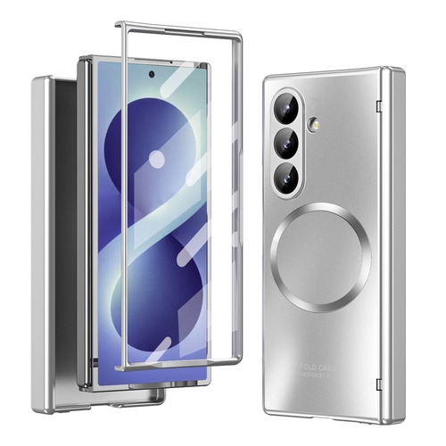 Klapph�lle + H9 Display Glas Samsung Galaxy Z Fold8 Ultra 5G Silber