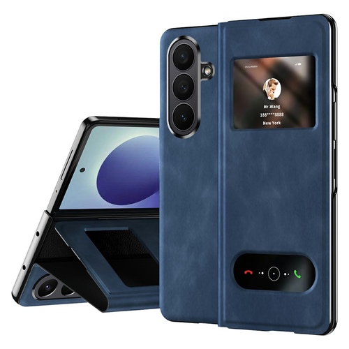 Klapph�lle Nappa-Struktur f�r Samsung Galaxy Z Fold8 Ultra 5G Blau
