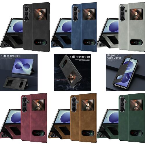 Handyh�lle Klapph�lle Fenster Nappa-Struktur f�r Samsung Galaxy Z Fold8 Ultra 5G