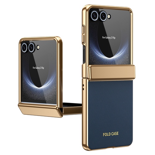 Klapph�lle + H9 Display Glas Samsung Galaxy Z Flip8 5G Blau