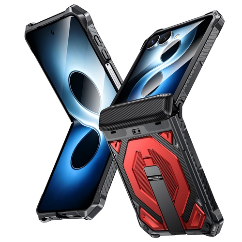 Klapph�lle Kickstand f�r Samsung Galaxy Z Flip 7 + 8 5G Outdoor Rot