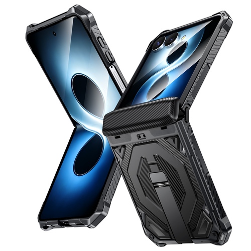 Klapph�lle Kickstand Samsung Galaxy Z Flip 7 + 8 5G Outdoor Schwarz