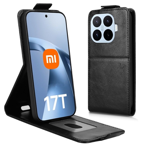 Flipcase Kunstleder Xiaomi 17T Pro Klapph�lle mit Kartenfach Schwarz