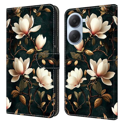 Kunstleder f�r Xiaomi Redmi A7 4G Cover Wallet Magnolie Wei�