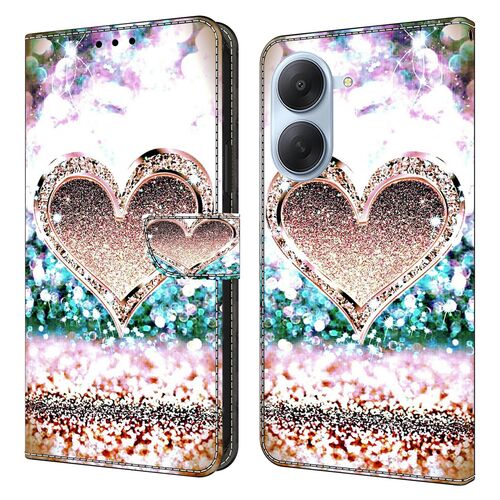 Kunstleder f�r Xiaomi Redmi A7 4G Cover Wallet 3D Herz Pink