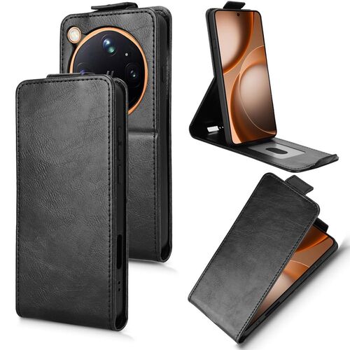 Flipcase Kunstleder f�r Oppo Find X9 Ultra 5G Klapph�lle mit Kartenfach Schwarz