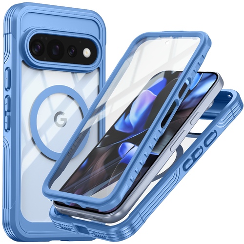 Magsafe magnetisch + H9 Display Glas Google Pixel 11 Pro XL Blau