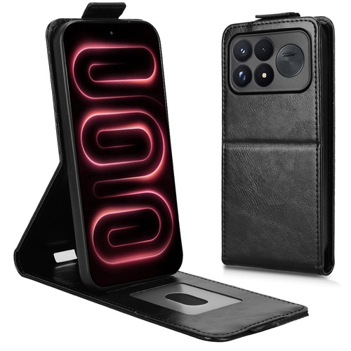 Kunstleder Klapp Tasche f�r Xiaomi Poco F9 Ultra 5G Kartenfach Schwarz