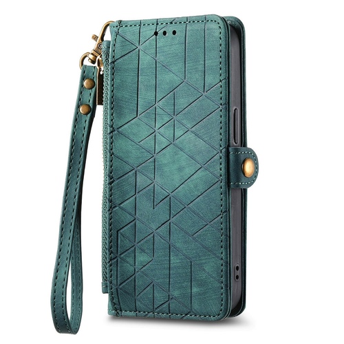 Wallet Klapp Tasche f�r Samsung Galaxy S26 FE Kunstleder Zipper Gr�n