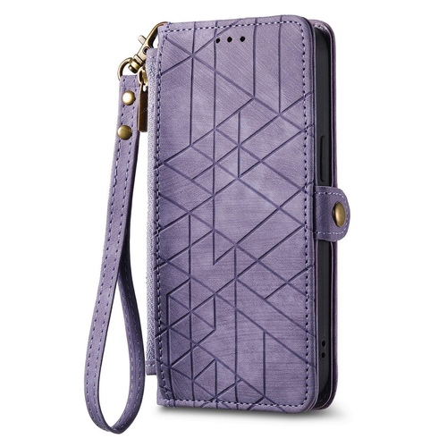 Wallet Klapp Tasche f�r Samsung Galaxy S26 FE Kunstleder Zipper Lila