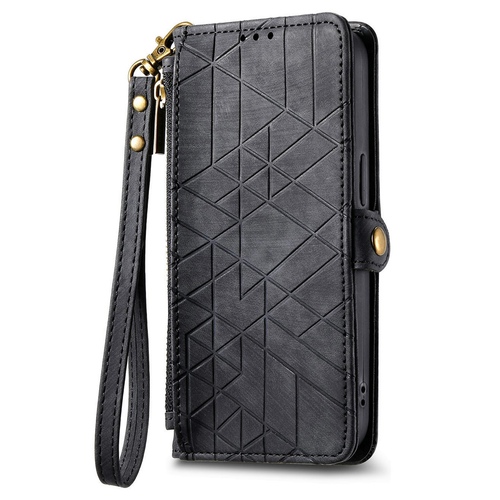 Wallet Klapp Tasche Samsung Galaxy S26 FE Kunstleder Zipper Schwarz