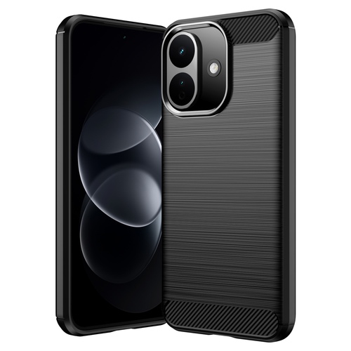 Silikon Xiaomi Redmi Note 17 Pro 5G Carbon Design Design TPU Schwarz