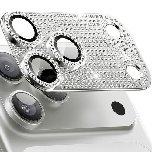 3D Kamera Schutzglas Diamant Apple iPhone 18 Pro Hart Linsen Silber
