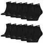 12 Paar Puma Quarter Socken mit Frottee-Sohle Gr. 35 - 46 Unisex Cushioned Kurzsocken