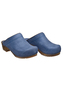Sanita Clogs Damen Holz Pantolette Wood-Chrissy Open Leder 1200009W blau