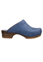 Sanita Clogs Damen Holz Pantolette Wood-Chrissy Open Leder 1200009W blau