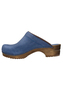 Sanita Clogs Damen Holz Pantolette Wood-Chrissy Open Leder 1200009W blau