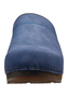 Sanita Clogs Damen Holz Pantolette Wood-Chrissy Open Leder 1200009W blau