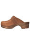 Sanita Clogs Damen Holz Pantolette Wood-Urban Open Leder 453062 braun