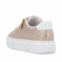 Rieker Damen Halbschuh Slipper Schuhe N5917-90 Gold 