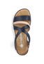 Rieker Damen Keilsandaletten Sandalen V3663-91 Blau Kombi
