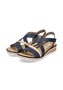 Rieker Damen Keilsandaletten Sandalen V3663-91 Blau Kombi
