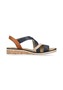 Rieker Damen Keilsandaletten Sandalen V3663-91 Blau Kombi