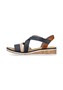 Rieker Damen Keilsandaletten Sandalen V3663-91 Blau Kombi
