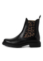 Tamaris Damen Chelsea Boot Lederstiefel Stiefelette M2542741 Schwarz Leopard