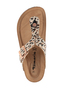 Tamaris Damen Zehensteg-Pantolette 1-27522-42 490 Schuhe M2752242 Beige/Leopard