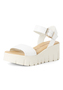 Tamaris Damen Leder Sandalette 1-28712-42-117 Frauen Schuhe Keilabsatz wei�
